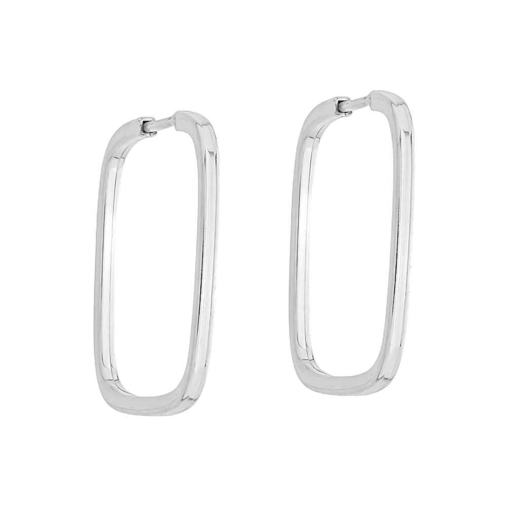 Brinco de Argola Quadrada em Prata 925 - Prata 925 para revenda | Hub Joias