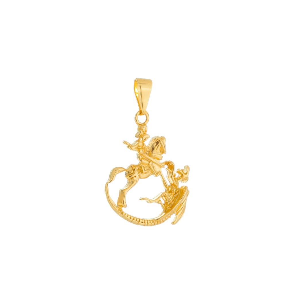 Pingente Dourado São Jorge - Banho de Ouro 24k para revenda | Hub Joias