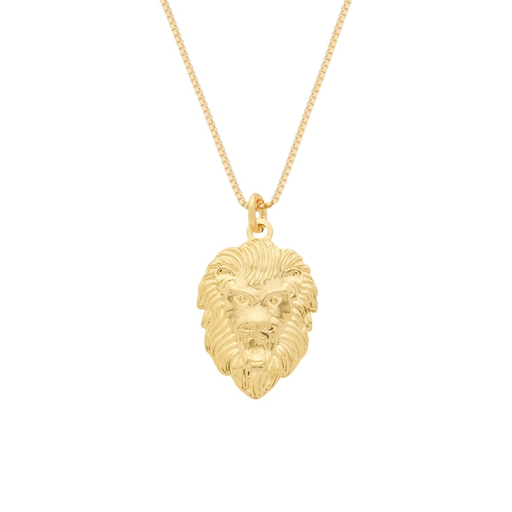 Colar Dourado Pingente Leão - Banho de Ouro 24k para revenda | Hub Joias