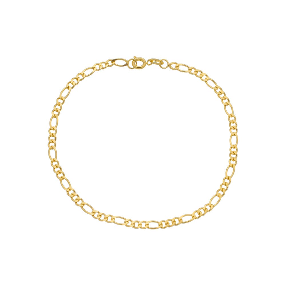 Pulseira Dourada Masculina Elo 3 por 1 - 4mm - Banho de Ouro 24k para revenda | Hub Joias